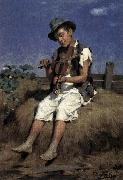 Gyorgy Vastagh Fiddler Gypsy Boy Spain oil painting artist